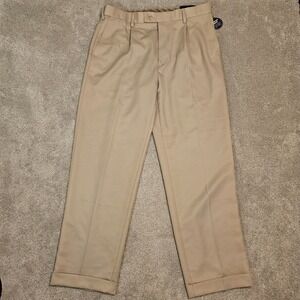 Saddlebred Men's Dress Pants 34x30 Khaki Comfort Waist‎ Straight Fit